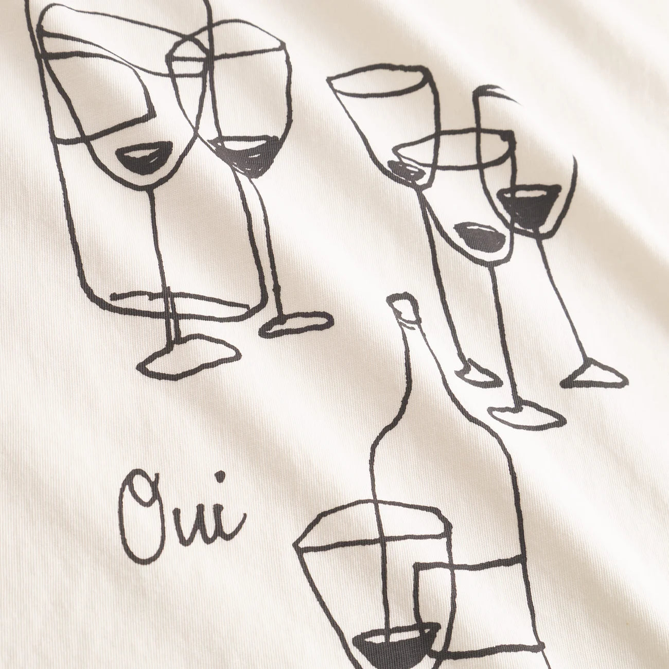 T-Shirt - Visby Oui Wine off-White