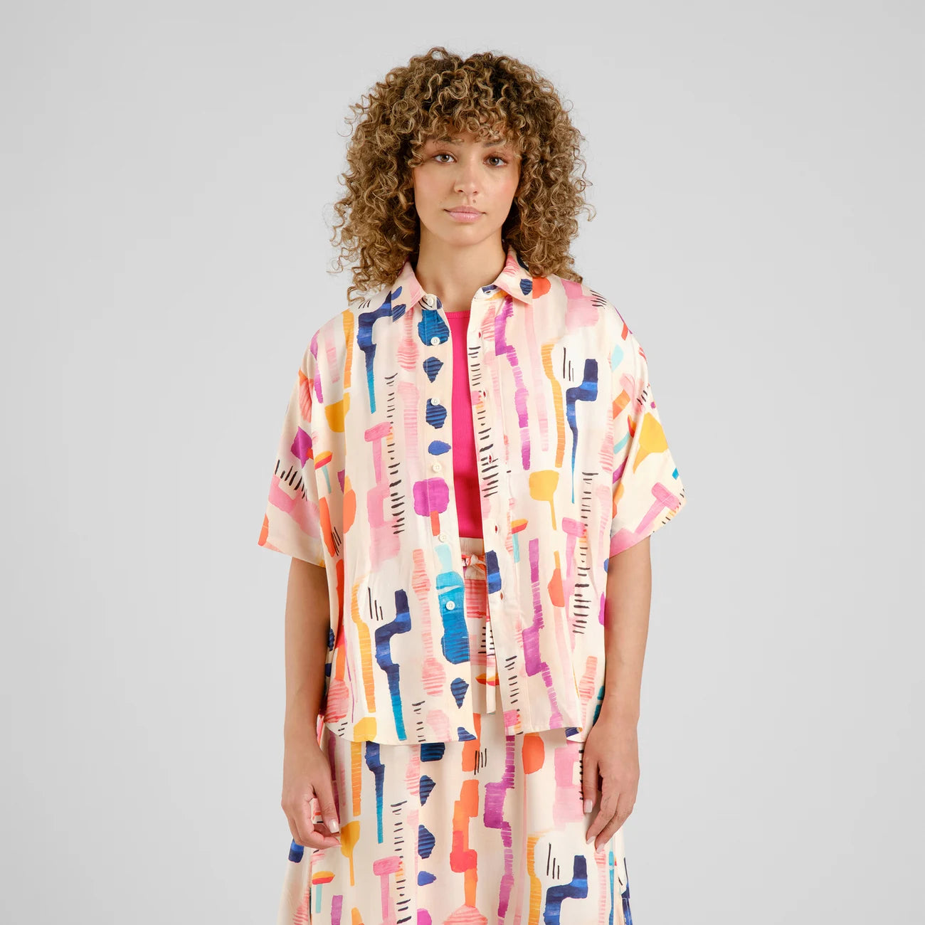 Shirt - Alsvik Summer Abstract Multi Colors