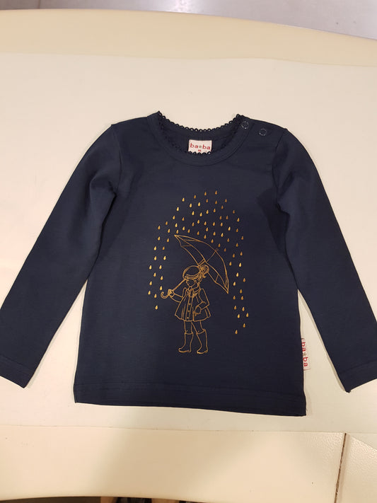 OUTLET - T-shirt little girl - navy
