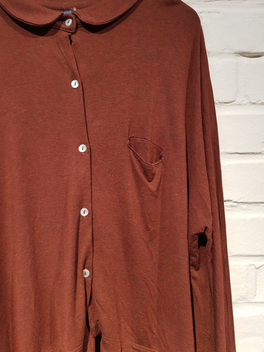 OUTLET - Camisa Ancha Teja - Maroon Blouse