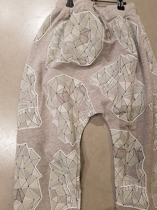 OUTLET - Jogging - pants - Print - Grey