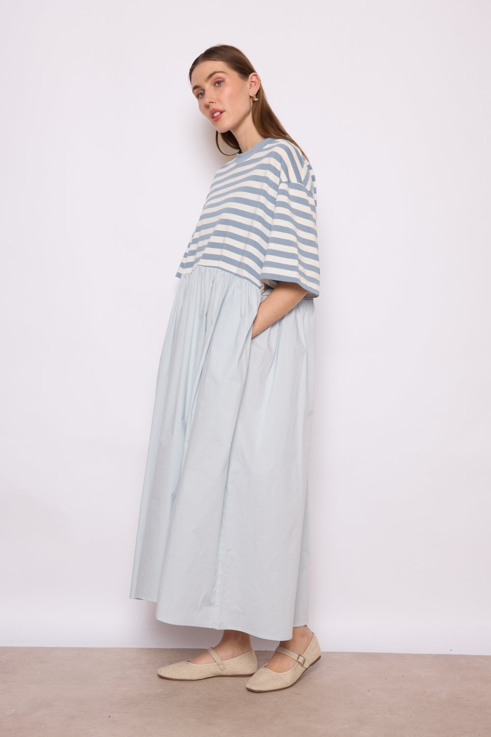 Jurk striped blue
