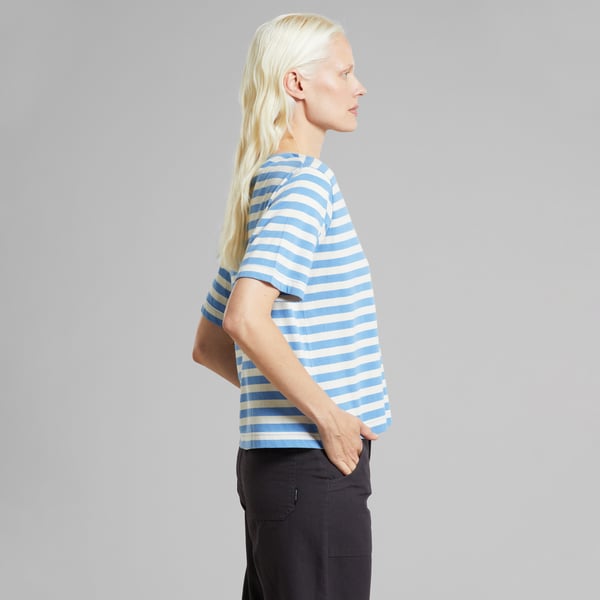 T-shirt Vadstena - Stripes Della blue