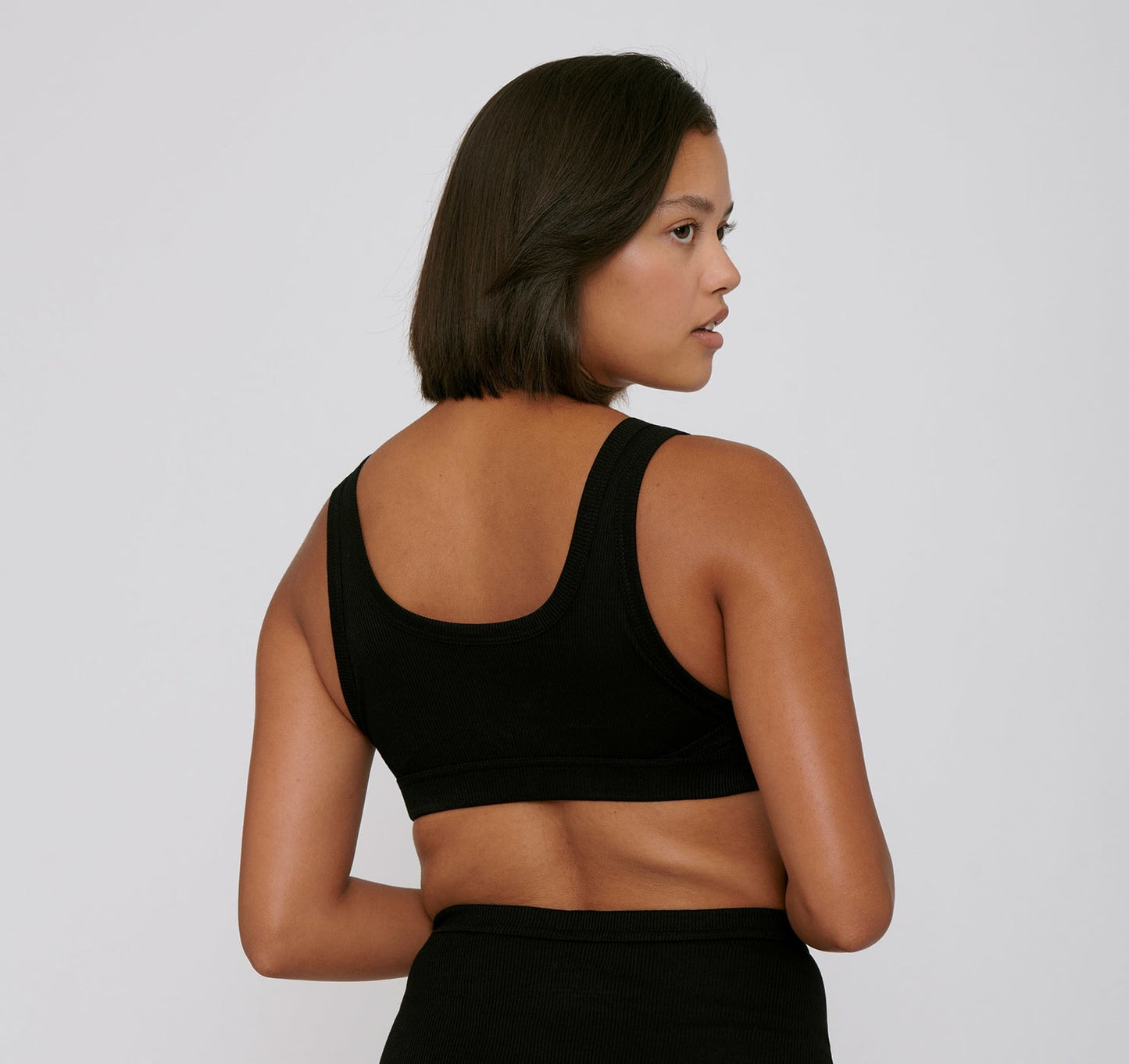 Rib-Flex Tank Bra - Black