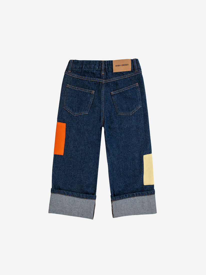 B.C Color Block patch denim pants