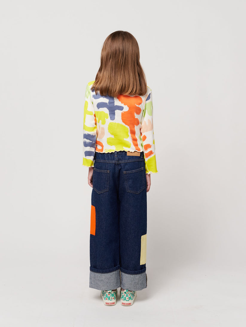 B.C Color Block patch denim pants