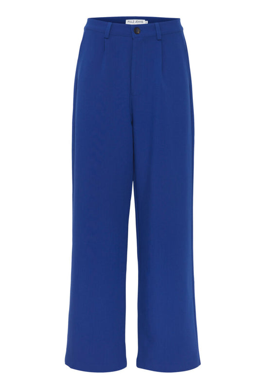 Pzbeverly HW Pants Full Lenght Wide Leg - Sodalite Blue