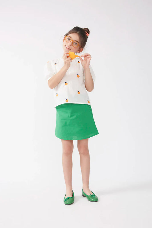 Camisa de niña con pomelos bordados - 43417