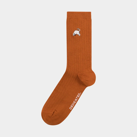 Rib Socks Knivsta - Dog Pose - Cinnamon Orange