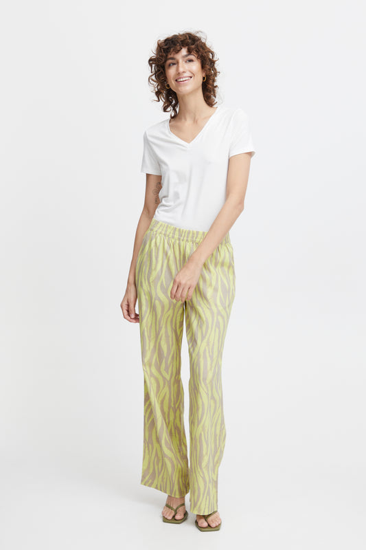 Byfalakka Long Pants - Sunny Lime Animal Mix