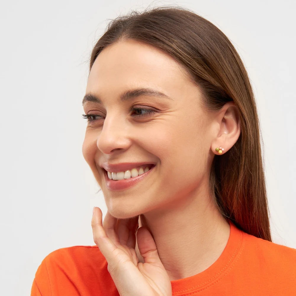 Bouquet Green Yellow - 1 Pcs - Gold Plated