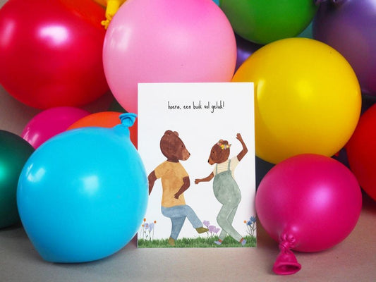 Postkaart - Hoera, een buik vol geluk! - WG16