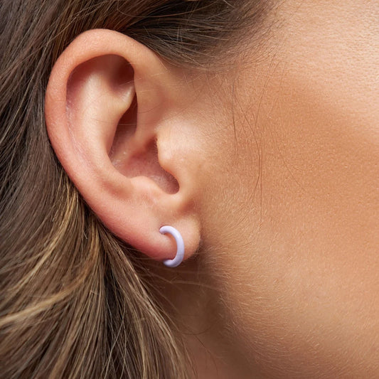 Color Hoop - 1 Pcs - Enamel/Purple