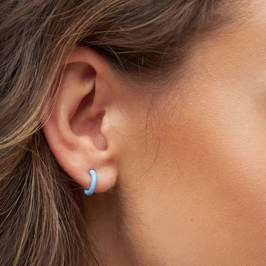 Color Hoop - 1 Pcs - Enamel/Light Blue