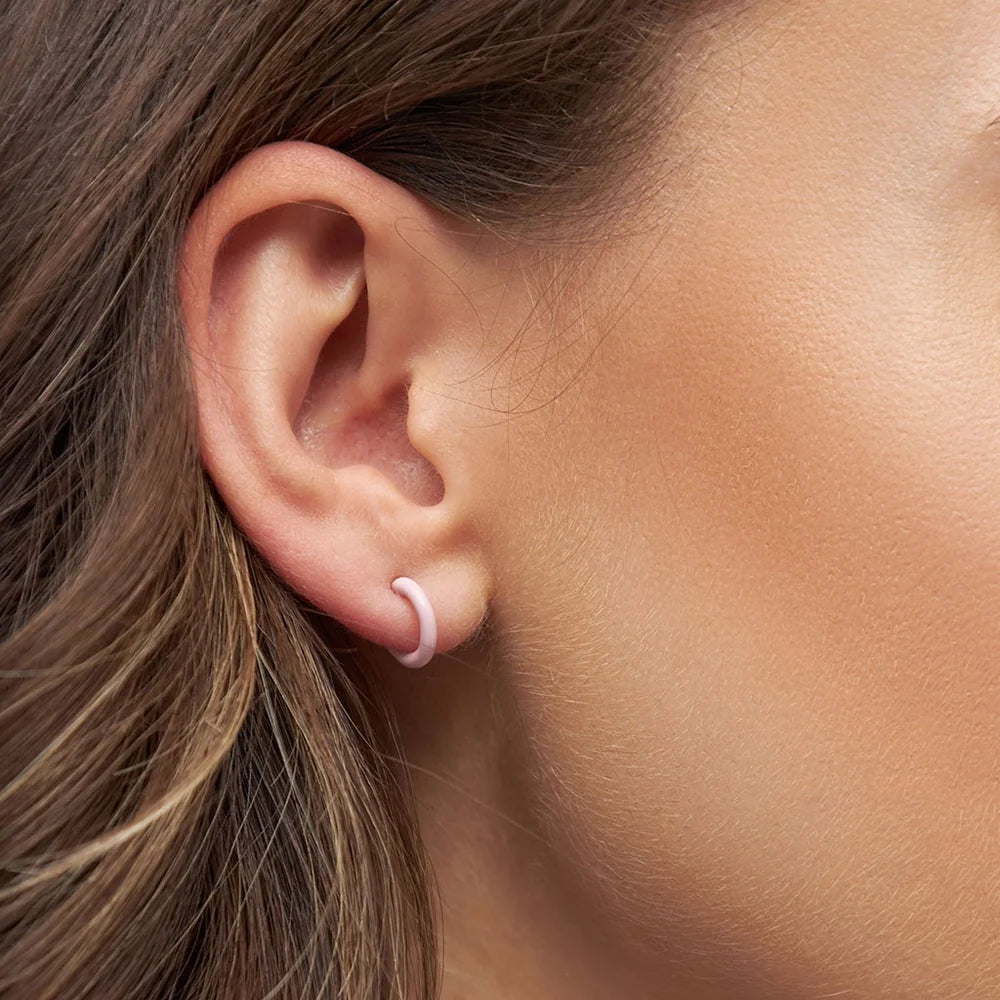 Color Hoop - 1 Pcs - Enamel/Light Pink