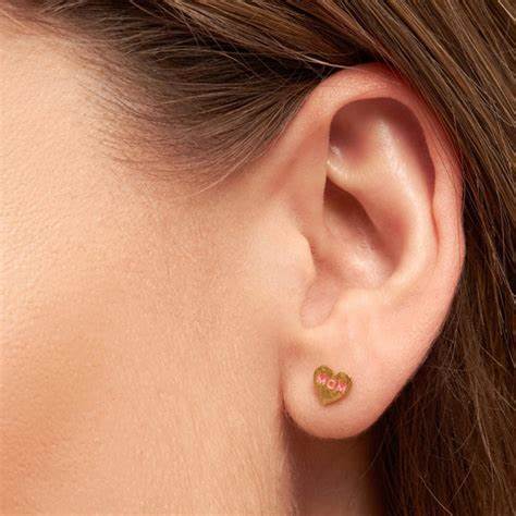 Heart Mom - 1 Pcs - Gold Plated - Pink