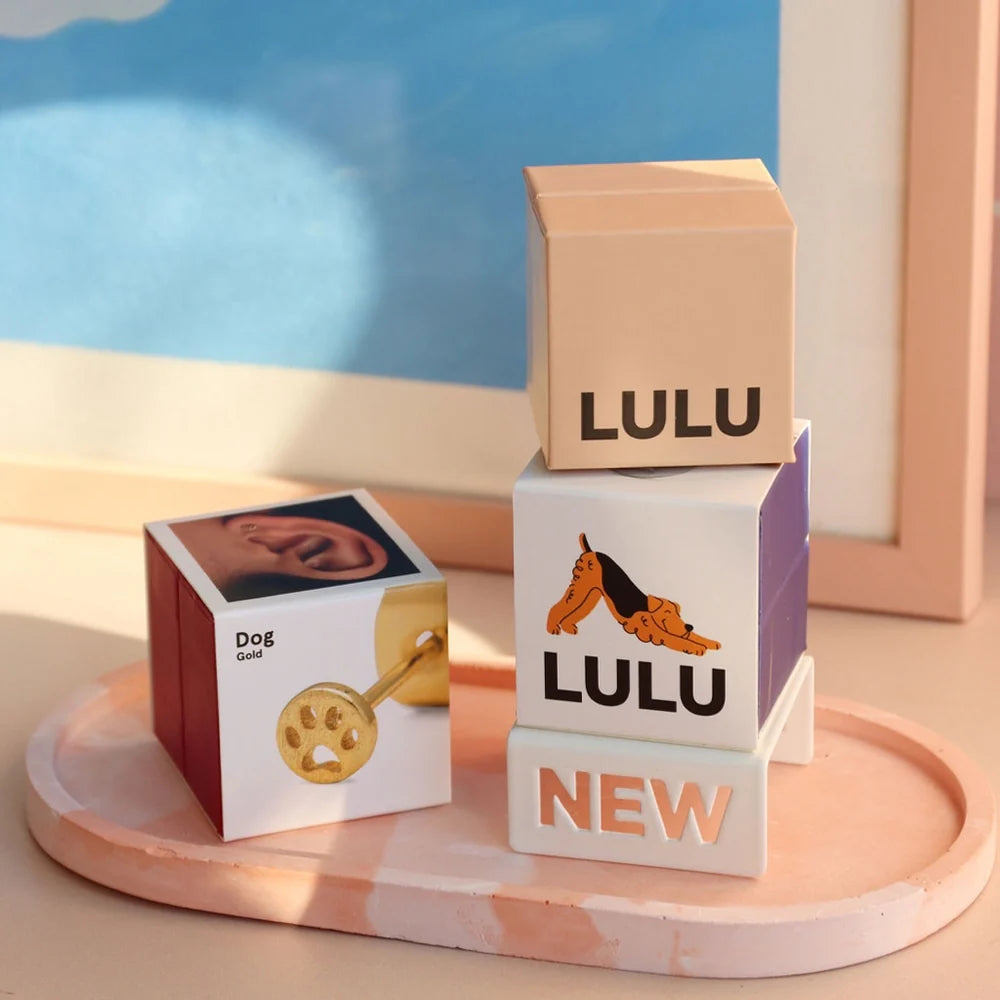 Dog Earring - 1 Pcs - Gold Plated