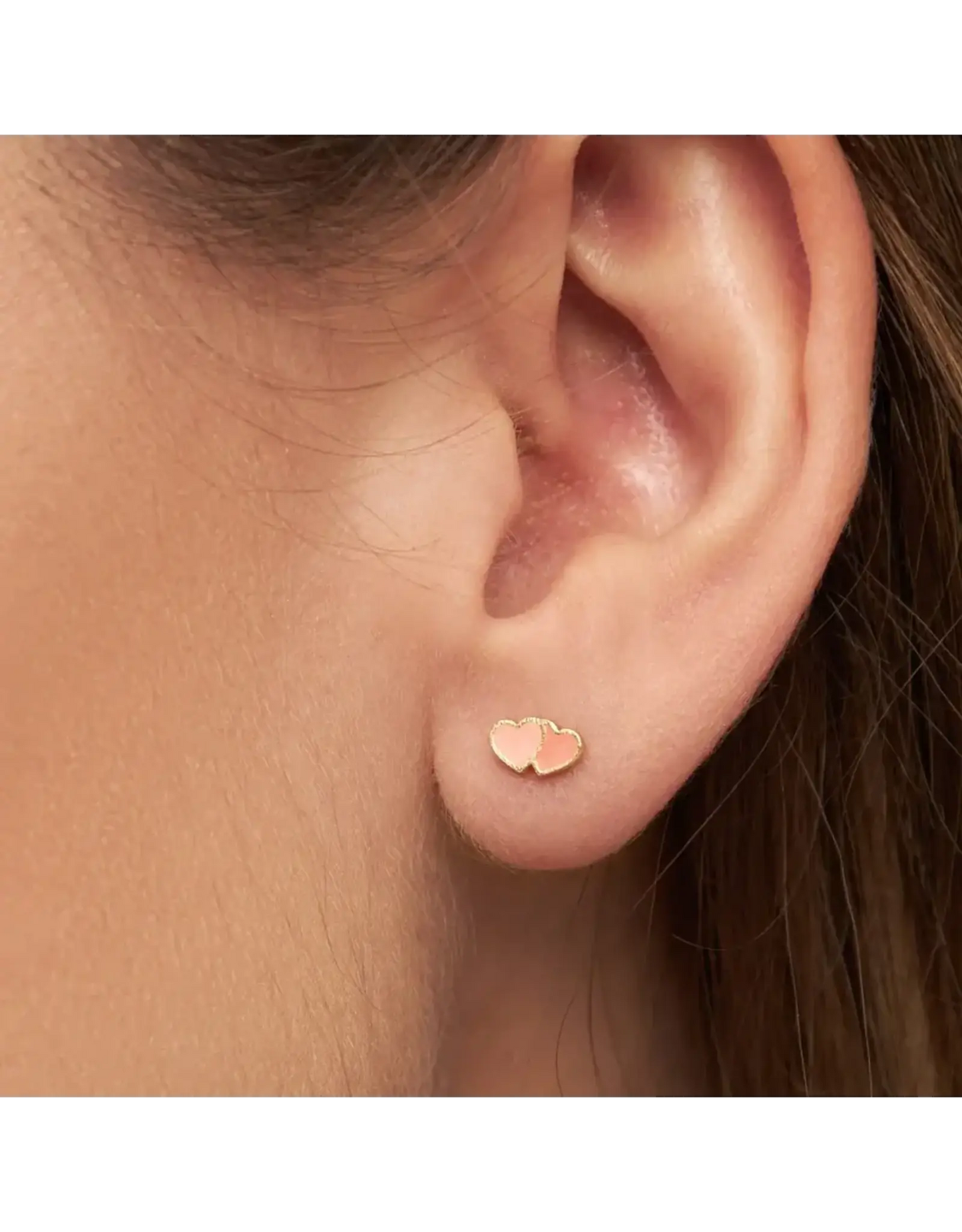 2Haerts - 1 Pcs - Gold Plated - Burnt Coral-Orange