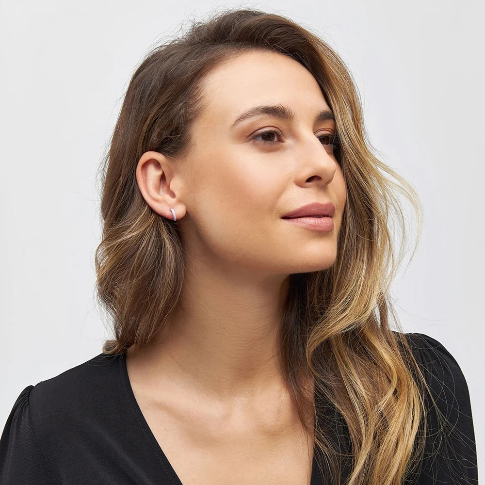 Color Hoop - 1 Pcs - Enamel/Purple