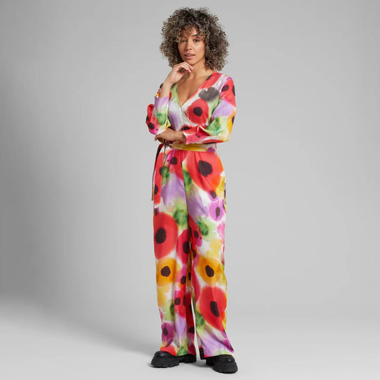 Wrap Jumpsuit Farsta Abstract Floral Multi color