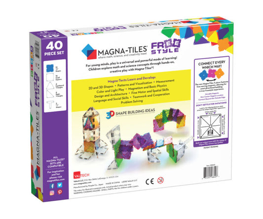 MagnaTiles Clear Colors 40 Stuks Freestyle Set