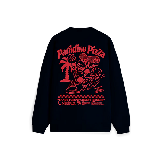 Paradise Pizza Sweater - Black