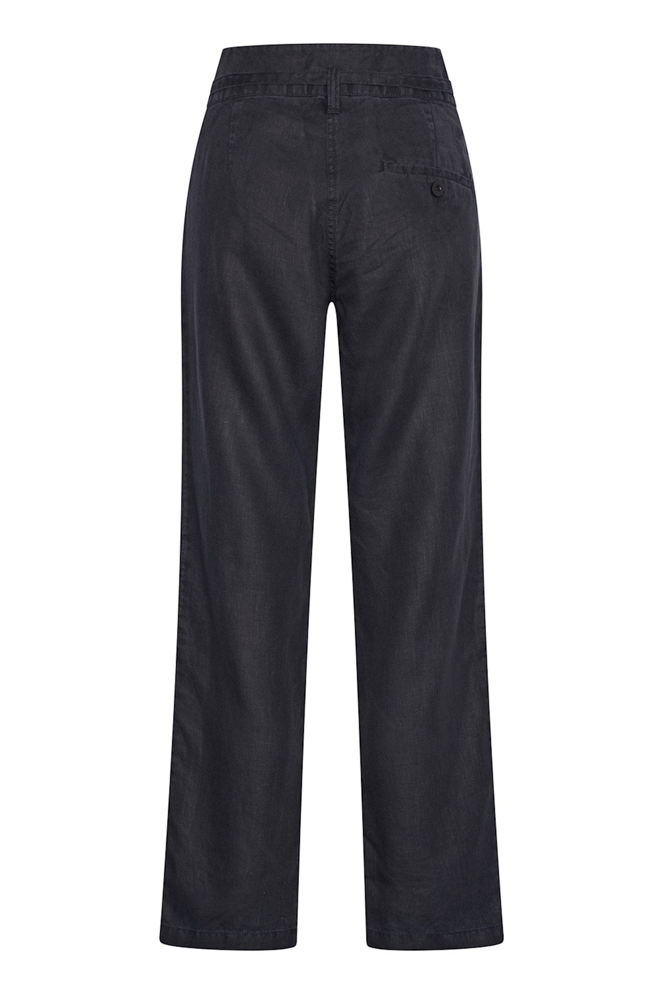 Pants Linen Straight Leg - Black