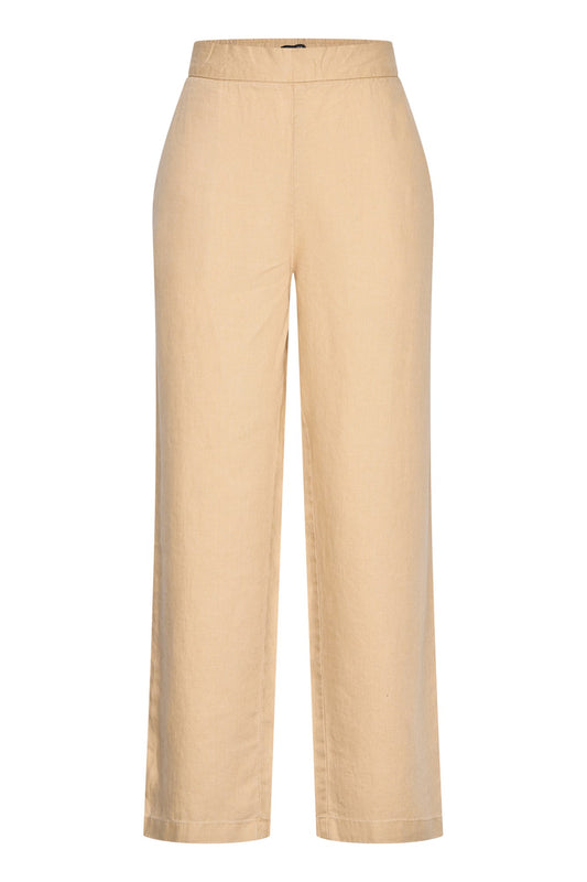 Pants Linen Elastic Band - Latte