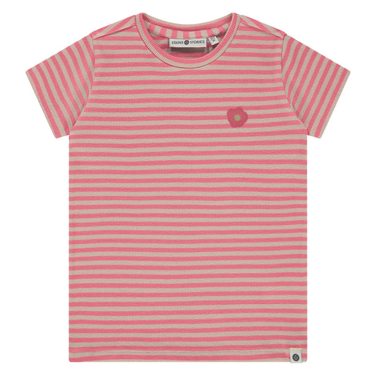 T-shirt short sleeve Pink striped