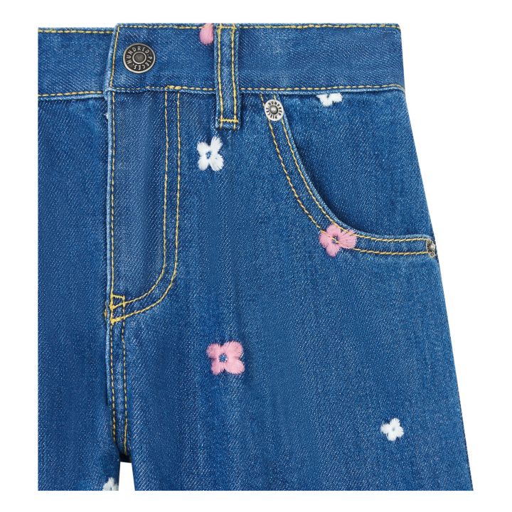 Organic Denim Embroidered Jeans - Denim Blue