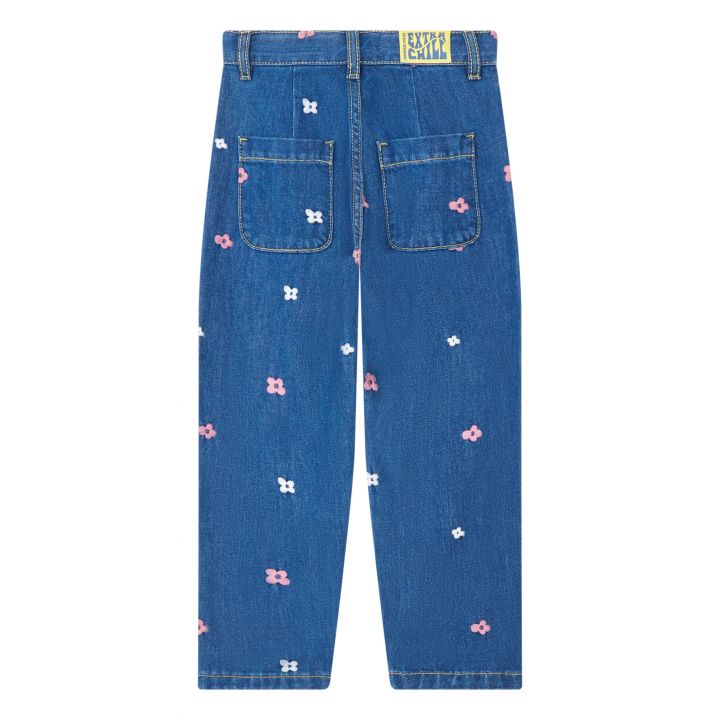 Organic Denim Embroidered Jeans - Denim Blue