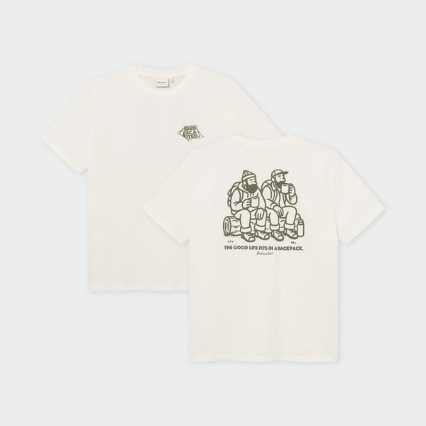 T-shirt Stockholm Camp crew off-white