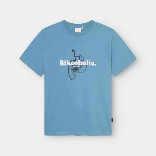 T-shirt Stockholm Bikeoholic Niagara Blue GOTS