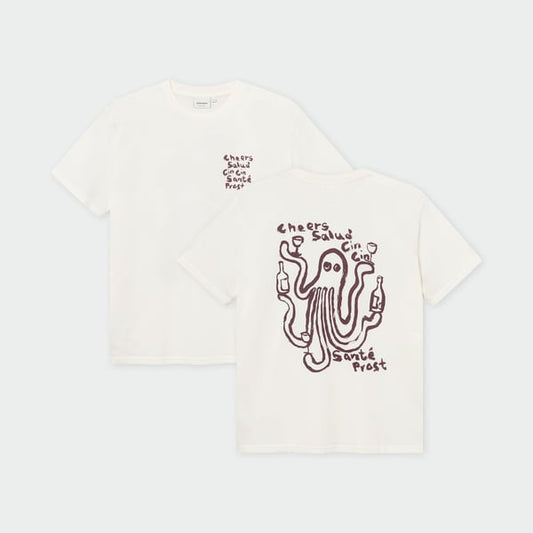 T-shirt Stockholm Cheers Salud Off-white