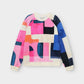 Sweatshirt Ystad Abstract Block Multi Color GOTS