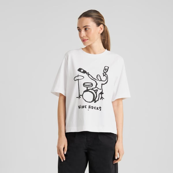 T-shirt Vadstena Wine Rocks White GOTS