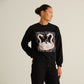 Sweatshirt Ystad Painted swans black