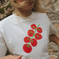 T-shirt Vadstena  - Tomato Off-white
