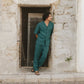 Pants Borrby Linen Mediterranea Green