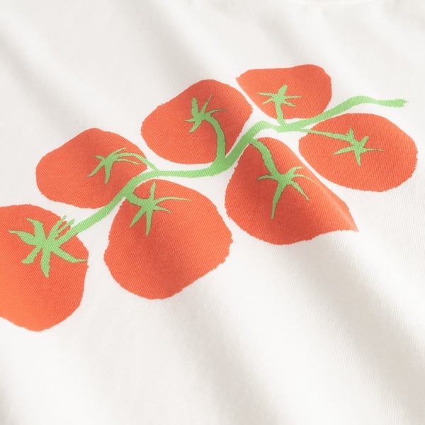 T-shirt Vadstena  - Tomato Off-white
