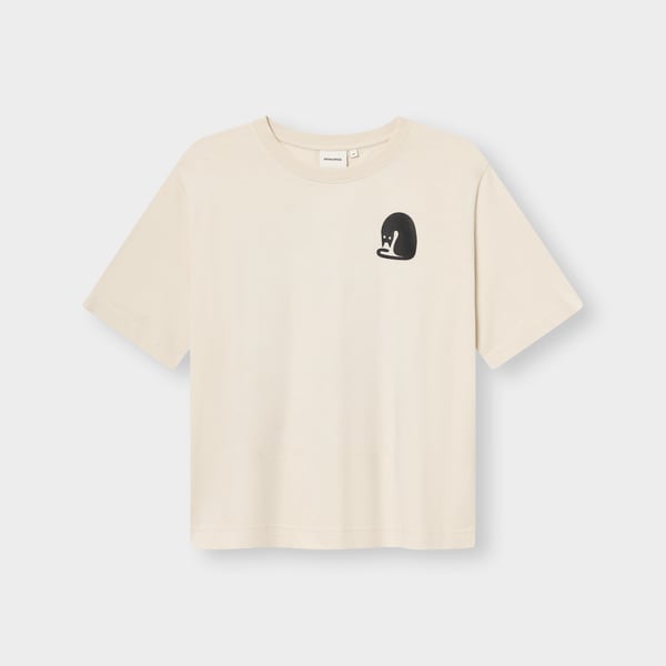 T-shirt Vadstena  - Curious Cat Oat White
