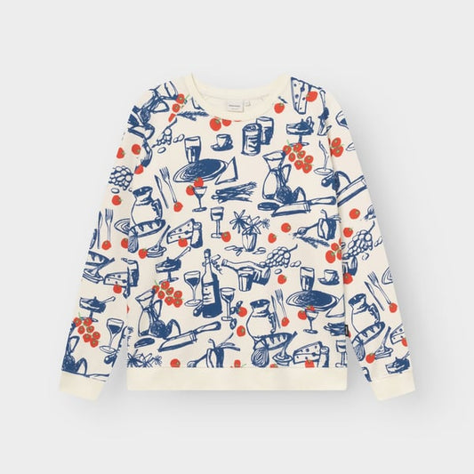 Sweatshirt Malmoe Dinner Time Oat White GOTS