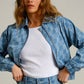Jacket Sunna Denim Pepita Cats Light Blue GOTS