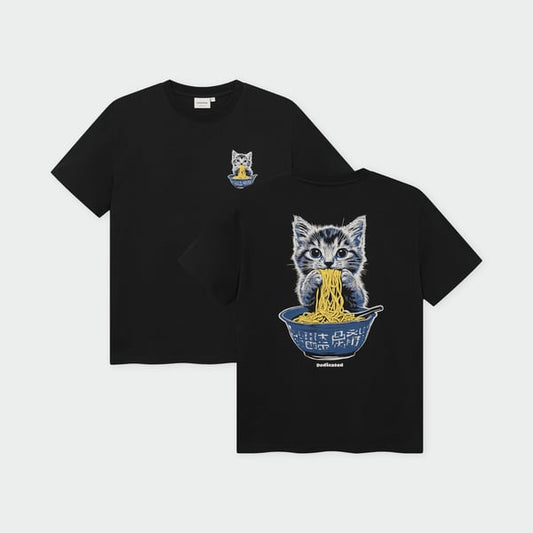 T-shirt Stockholm Cat and Noodles Black