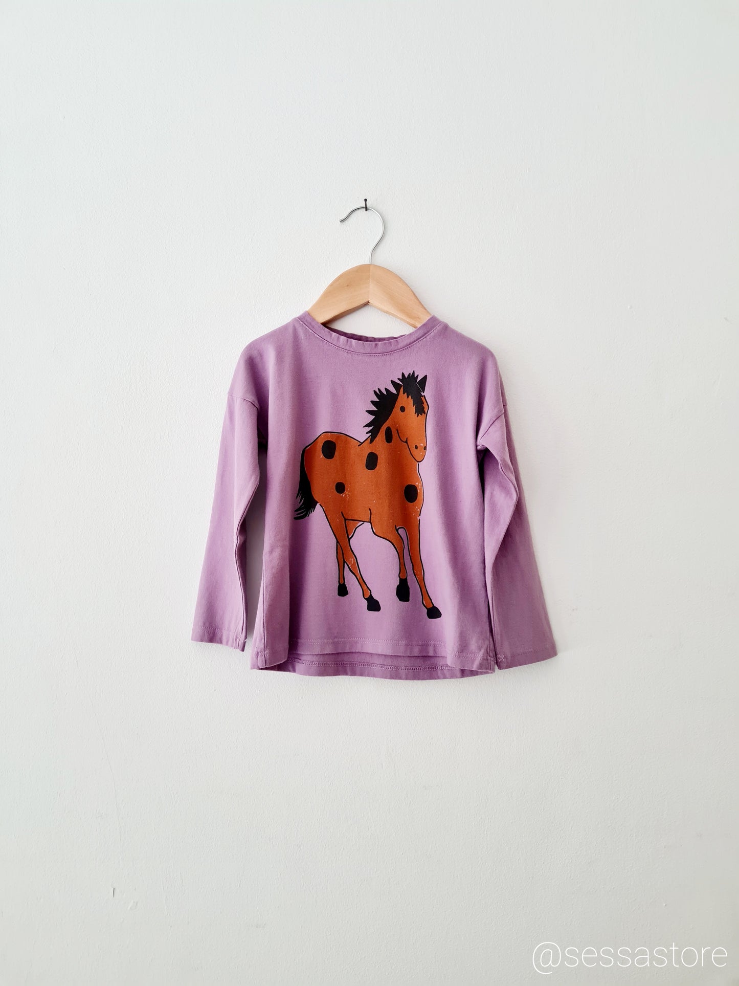 - Long Sleeve T-shirt Horse - Lilac