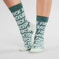 Socks Sigtuna Fuck Racism Pattern - Forest Green