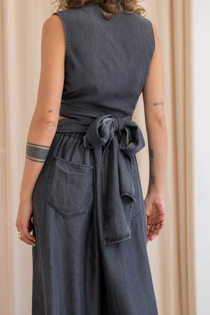 Sleeveless Top - Black Denim