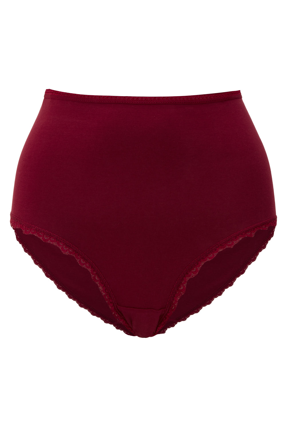 High Waist Briefs - Burgundy