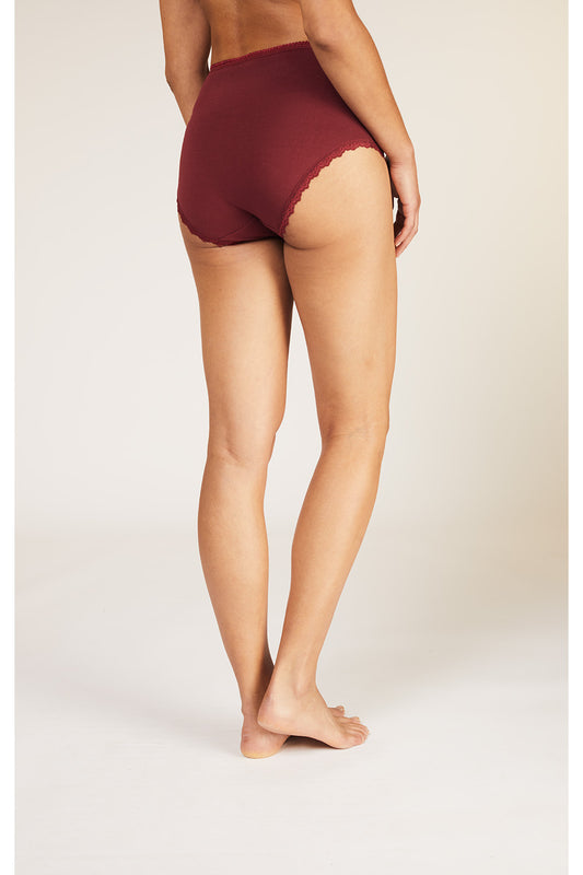 High Waist Briefs - Burgundy