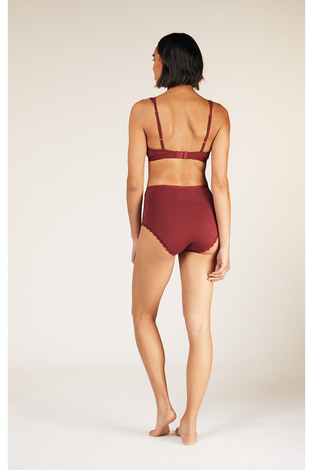 High Waist Briefs - Burgundy